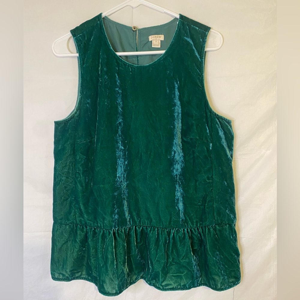 J.Crew Velvet peplum blouse